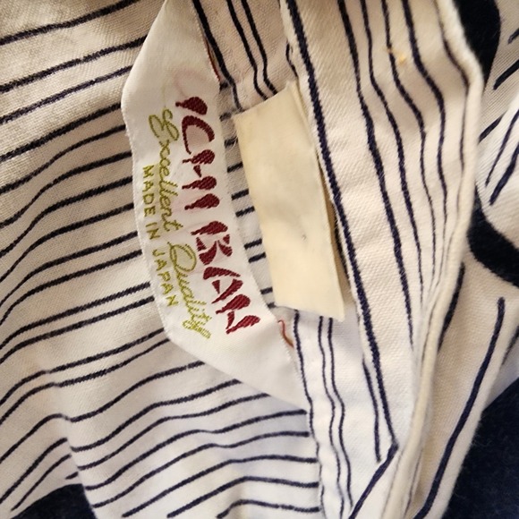 Ichiban Kimono Robe Japanese Crane Flower Print White Blue Medium Made in Japan - Picture 3 of 5